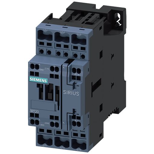 Siemens 3RT2 Contactor, 72 V dc Coil, 3-Pole, 40 A, 11 kW 72 V, 1 NO/1 NC, 690V