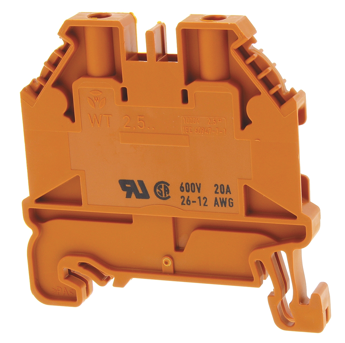 Wieland 58.503.0055.9 WT 2.5 Series Orange, 2.5mm², Single-Level, Screw Termination, ATEX