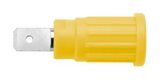 Schutzinger Yellow Male Banana Socket, Press-In Termination, 32A, 1kV, Nickel Plating