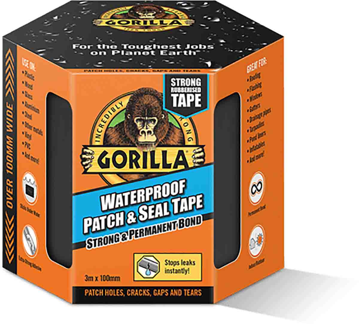 GORILLA GLUE EUROPE LTD 3044720 Duct Tape, 3m x 100mm, Black