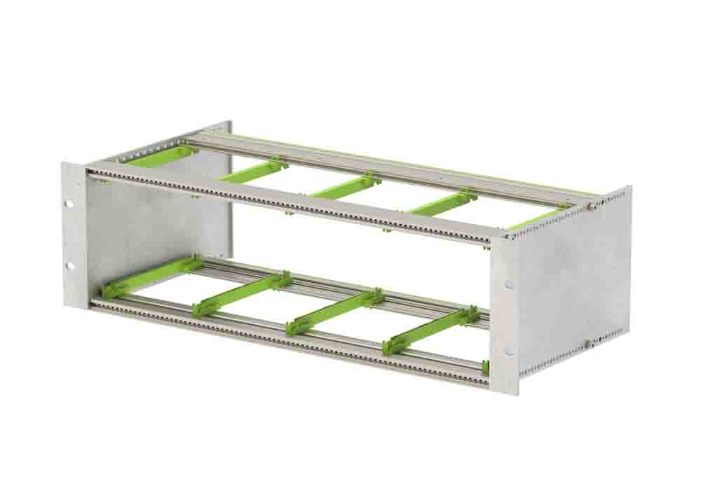 Bopla Interzoll Series 3U Aluminium Subrack, 84HP, 218mm Depth