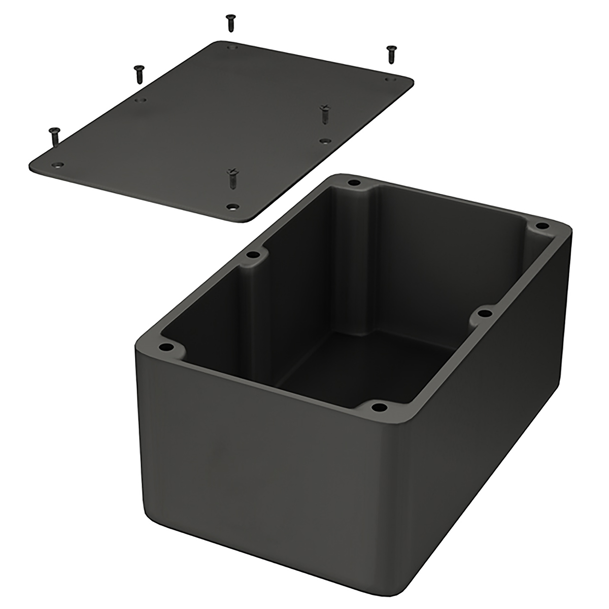 Hammond 1550 Series Black Die Cast Aluminium Enclosure, IP54, Black Lid, 222 x 146 x 105mm