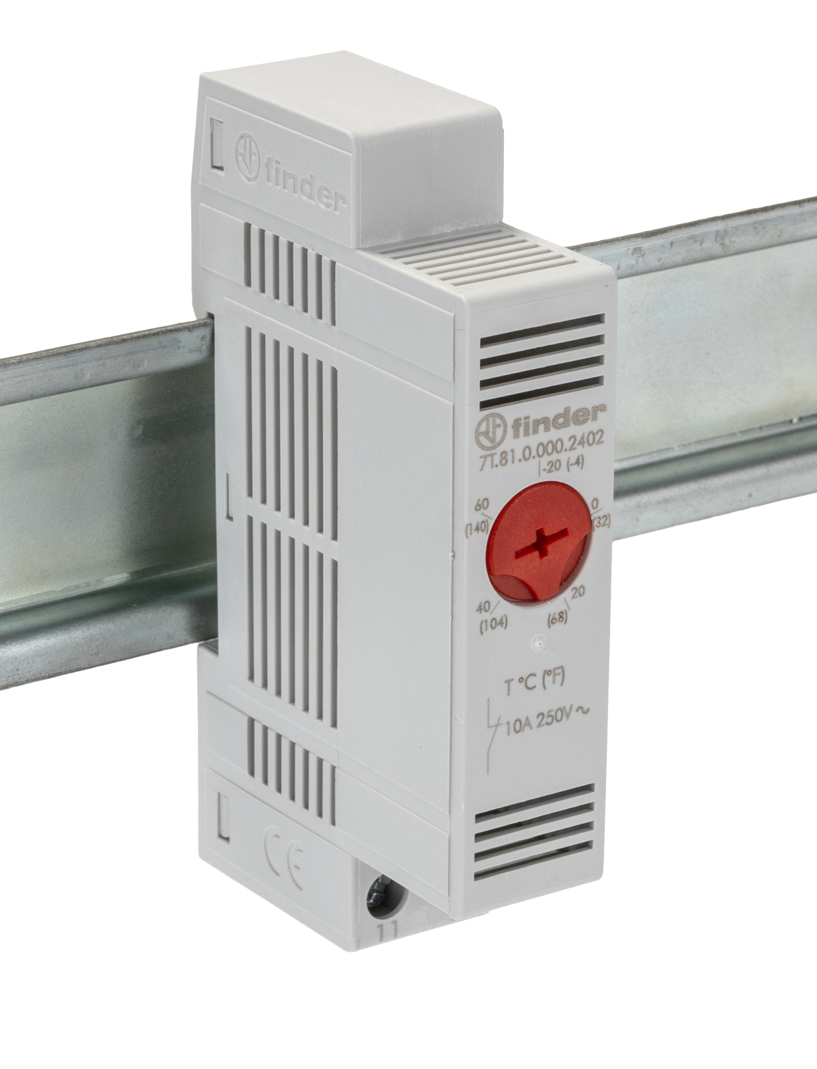Finder 7T SPST Thermostats, 10A, -45 → +80 °C