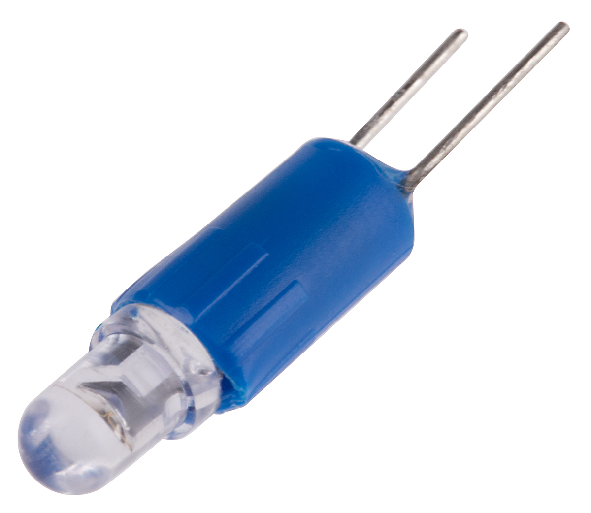 RS PRO Blue LED Indicator Lamp, 24V ac/dc, Bi-Pin Base, 4.25mm Diameter, 500mcd