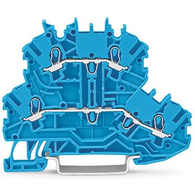 WAGO 2000-2204 TOPJOB S Series Blue, 1mm², 2-Level, Push-In Cage Clamp Termination, ATEX, EAC Ex, IECEx