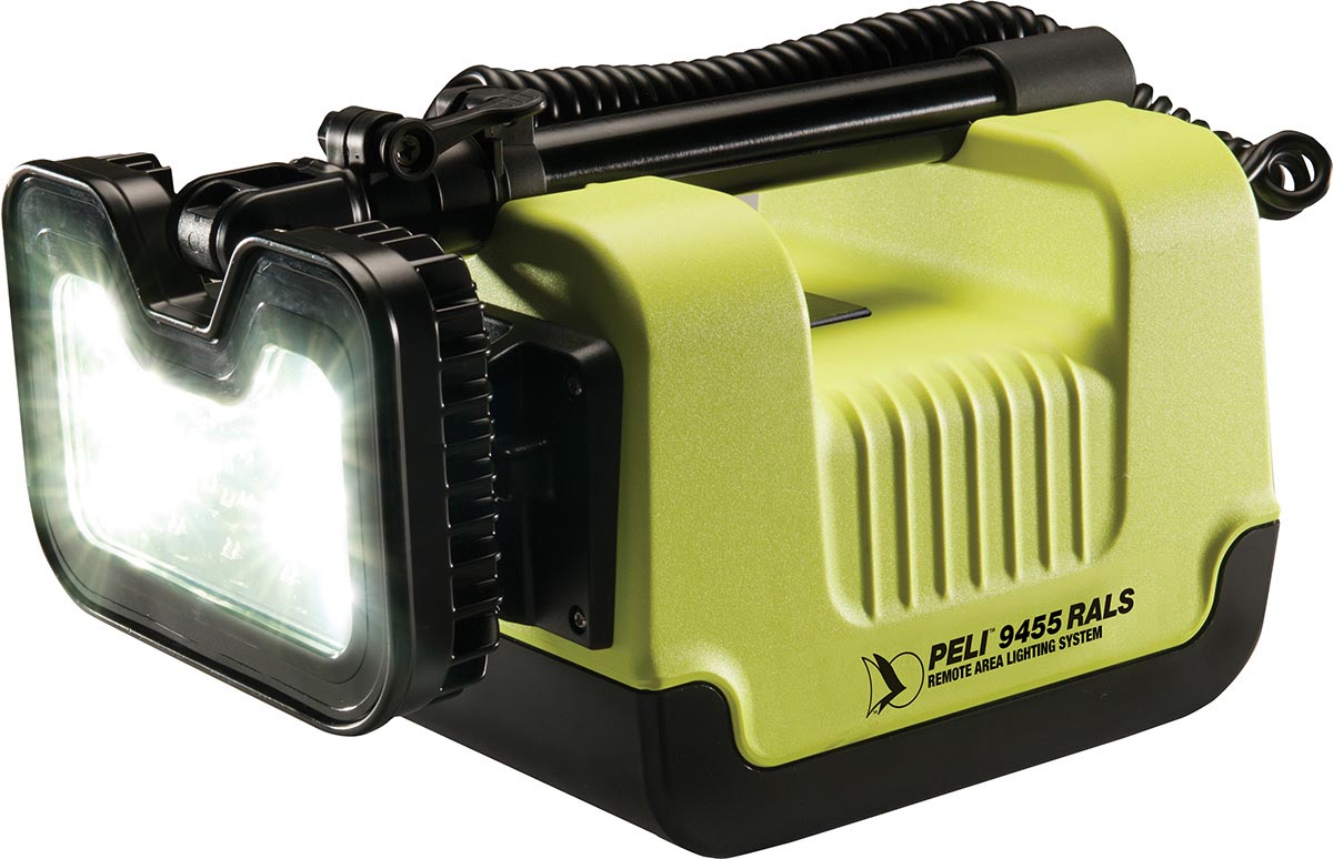 Peli 9455 Floodlight, 10 LED, 21 W, 800 → 1600 Lumens, IP54 Daylight, 10.8 V