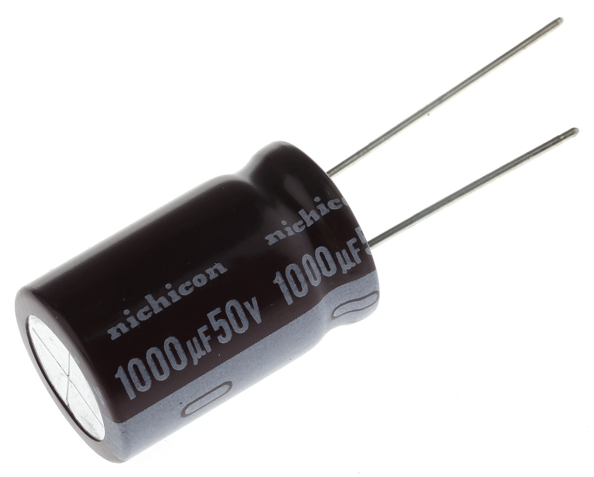Nichicon 1000μF Aluminium Electrolytic Capacitor 50V dc, Radial, Through Hole - UPW1H102MHD