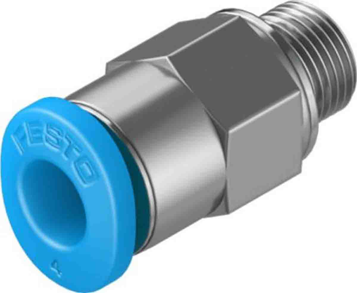 Festo Straight Threaded Adaptor, M5 Male to Push In 4 mm, Threaded-to-Tube Connection Style, 130778