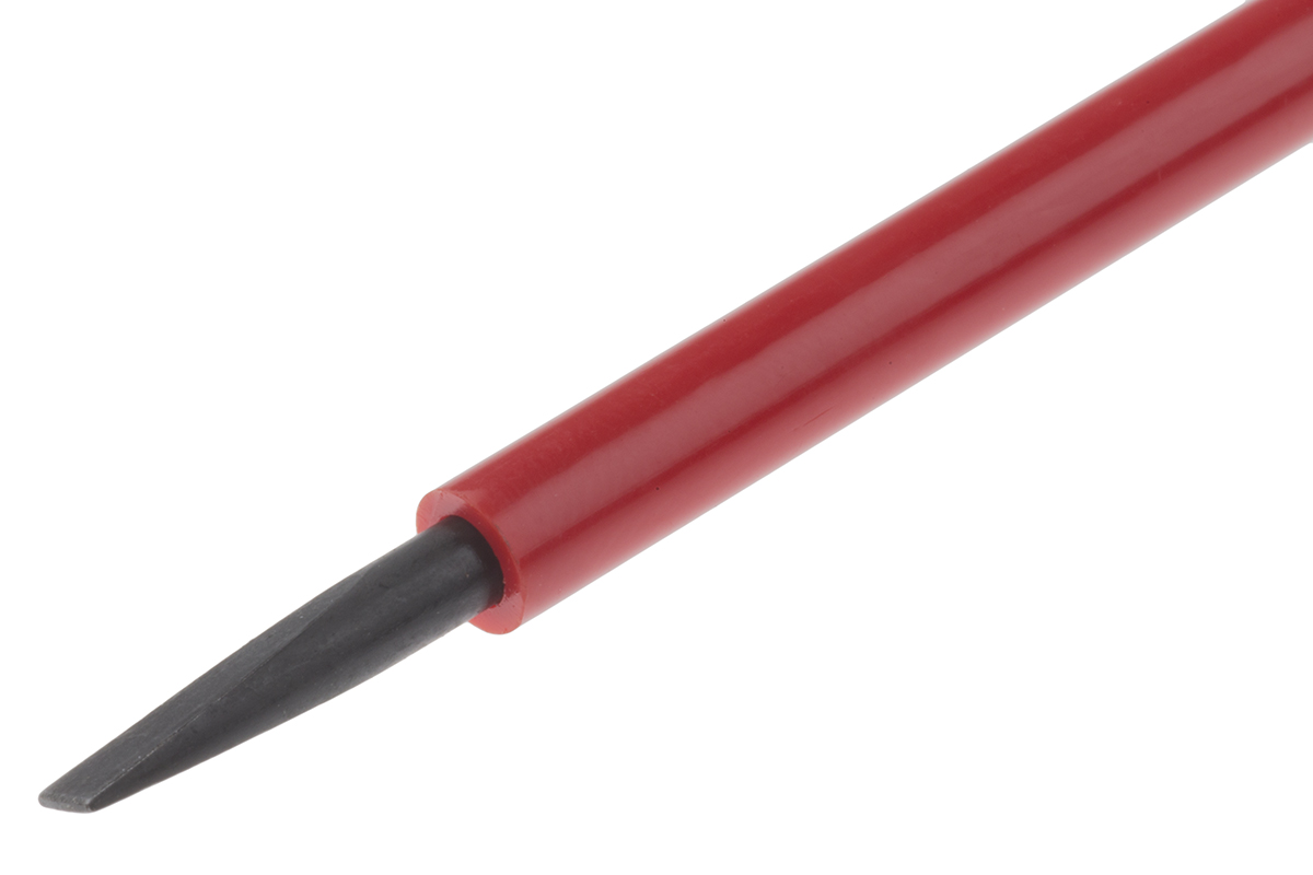 Facom Slotted Insulated Screwdriver, 3 mm Tip, 100 mm Blade, VDE/1000V, 202 mm Overall