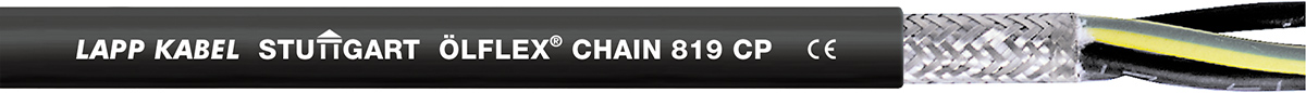 Lapp ÖLFLEX CHAIN 819 CP Control Cable, 12 Cores, 0.5 mm² CSA, Screened, 50 m, Black Polyvinyl Chloride Sheath