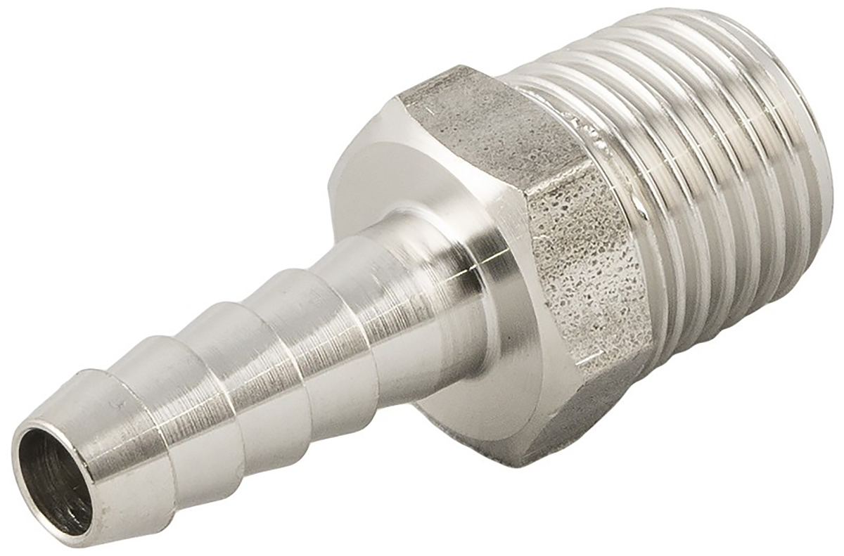 RS PRO Hose Connector Hose Tail Adaptor 1/2in 16mm ID, 14 MPa, 140 bar