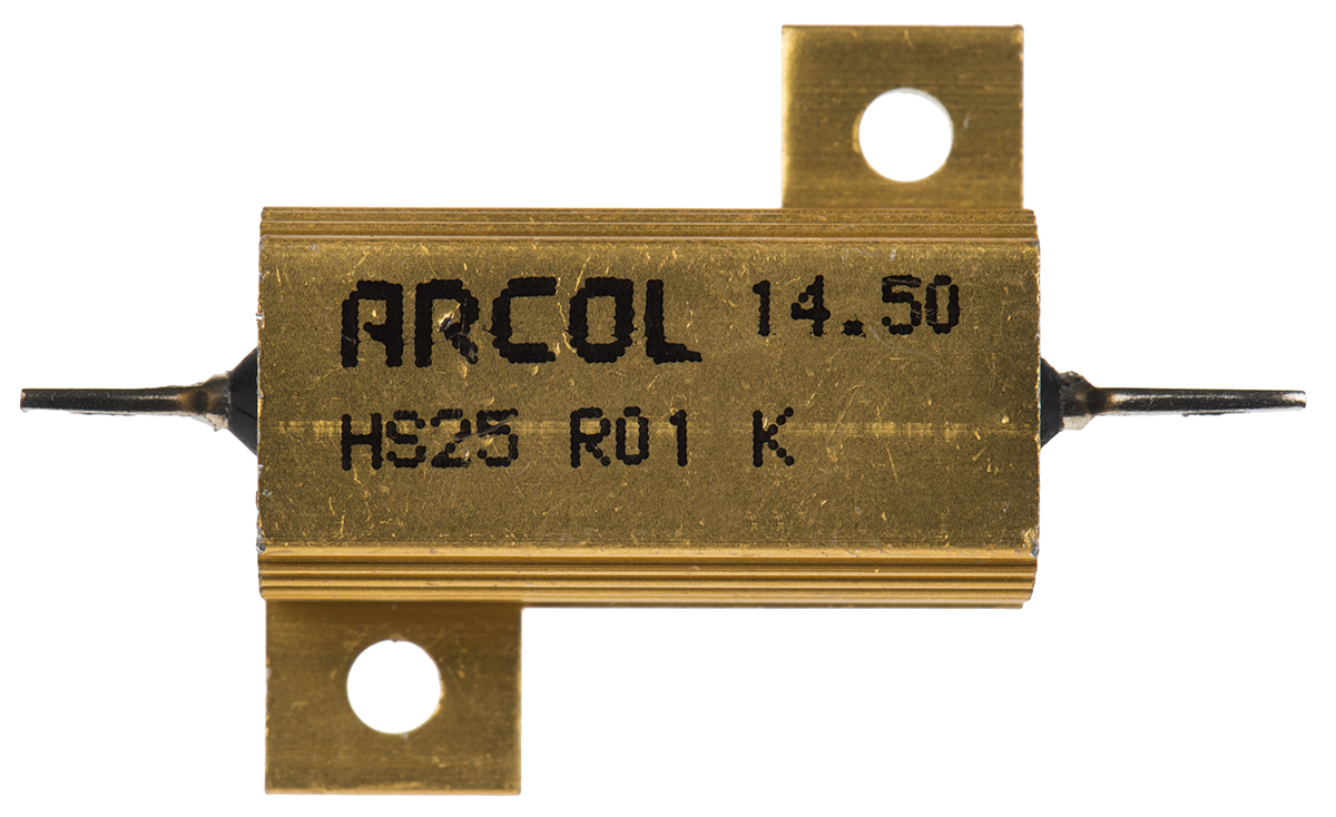 Arcol, 10mΩ 25W Wire Wound Chassis Mount Resistor HS25 R01 K ±10%