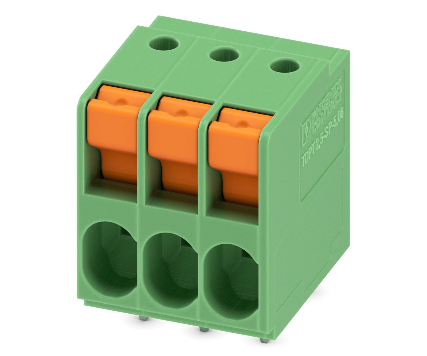 Phoenix Contact TDPT 2.5/ 3-SP-5.08 Series PCB Terminal Block, 3-Contact, 5.08mm Pitch, Through Hole Mount, 1-Row,