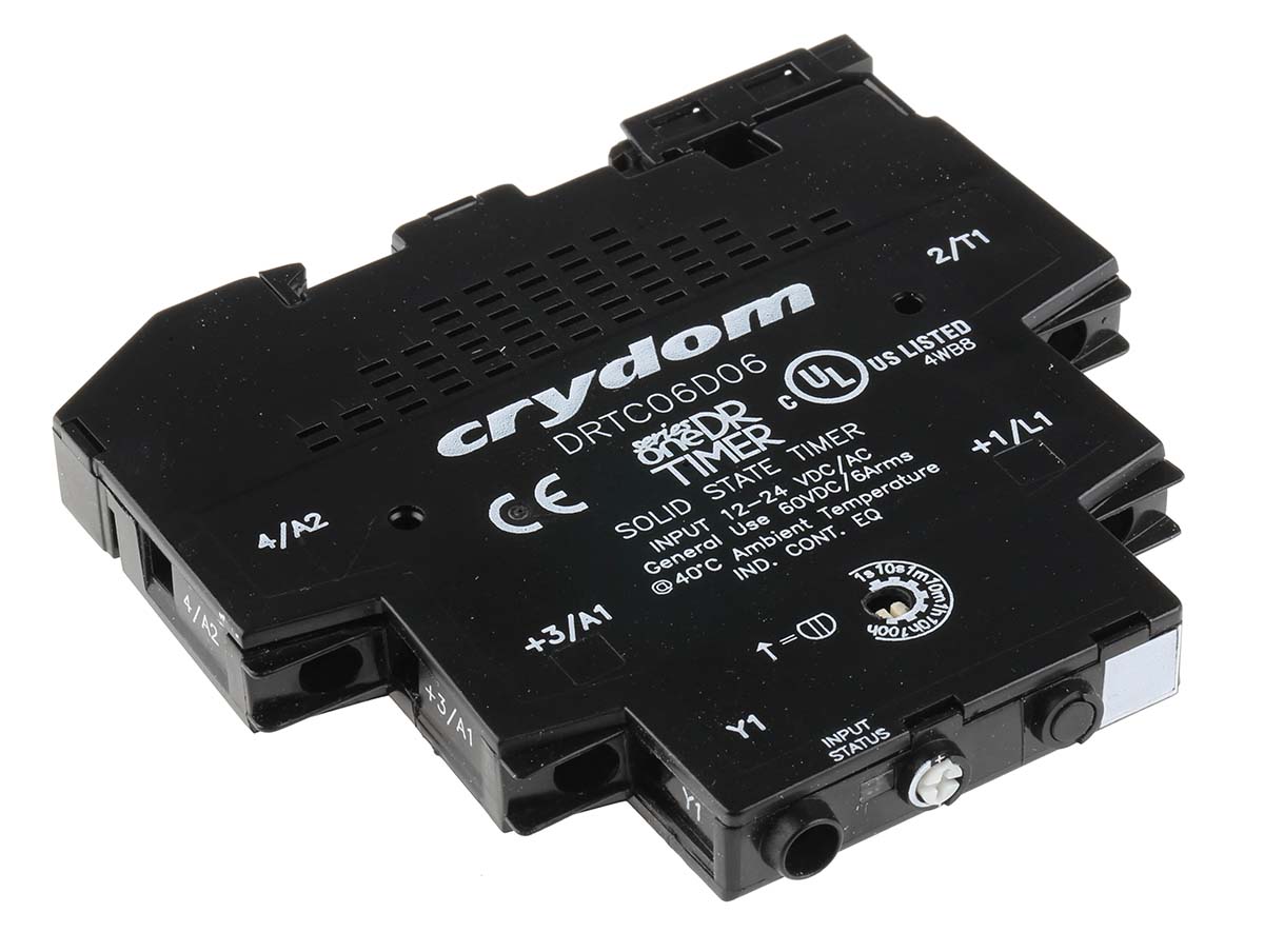 Sensata Crydom SeriesOneDR Series DIN Rail Mount Timer Relay, 12 → 24V ac/dc, 2-Contact, 0.1 s → 100h,