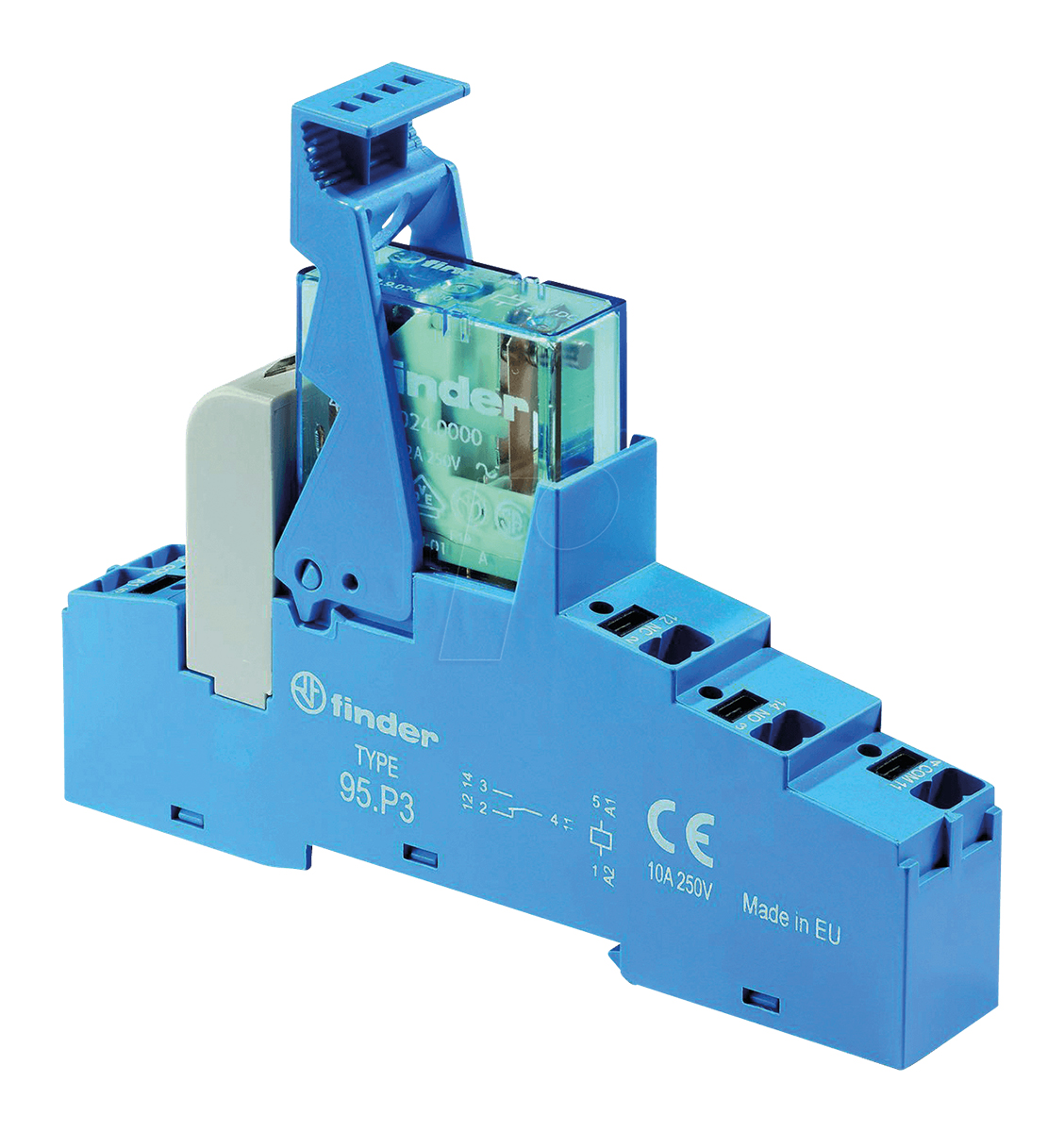 Finder 48 Series Interface Relay, DIN Rail Mount, 24V dc Coil, SPDT, 1-Pole, 10A Load