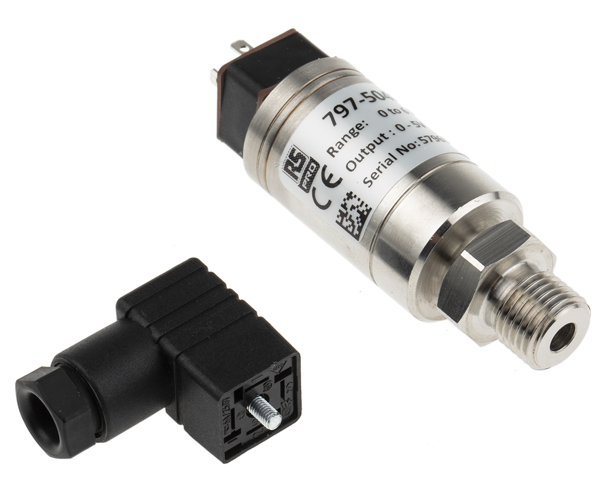 RS PRO Pressure Sensor, 0bar Min, 6bar Max, Voltage Output, Relative Reading