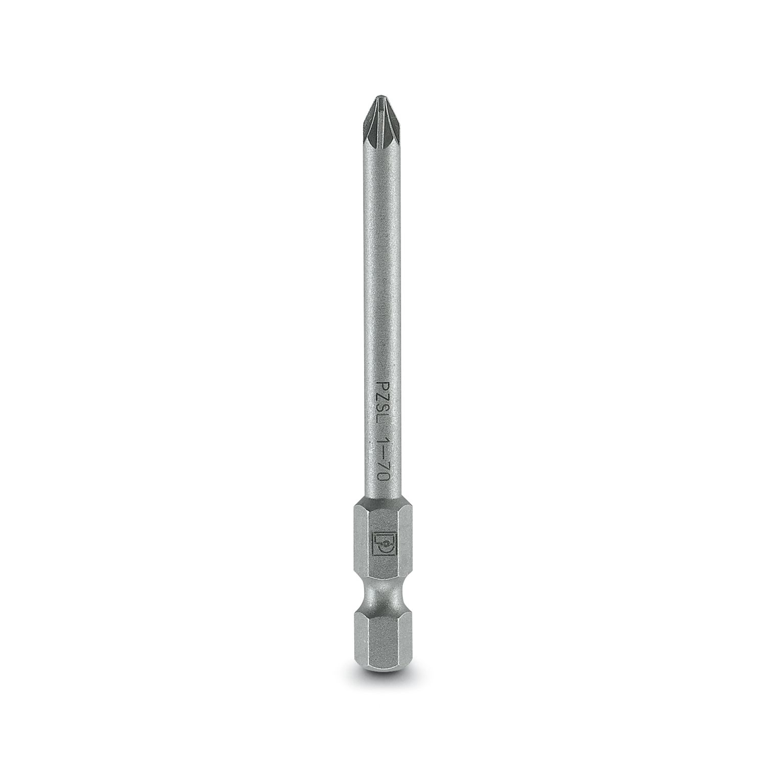 Phoenix Contact Pozidriv Driver Bit, PZ 1 x 70 mm Tip, 1/4 in Drive, Pozidriv Drive, 70 mm Overall