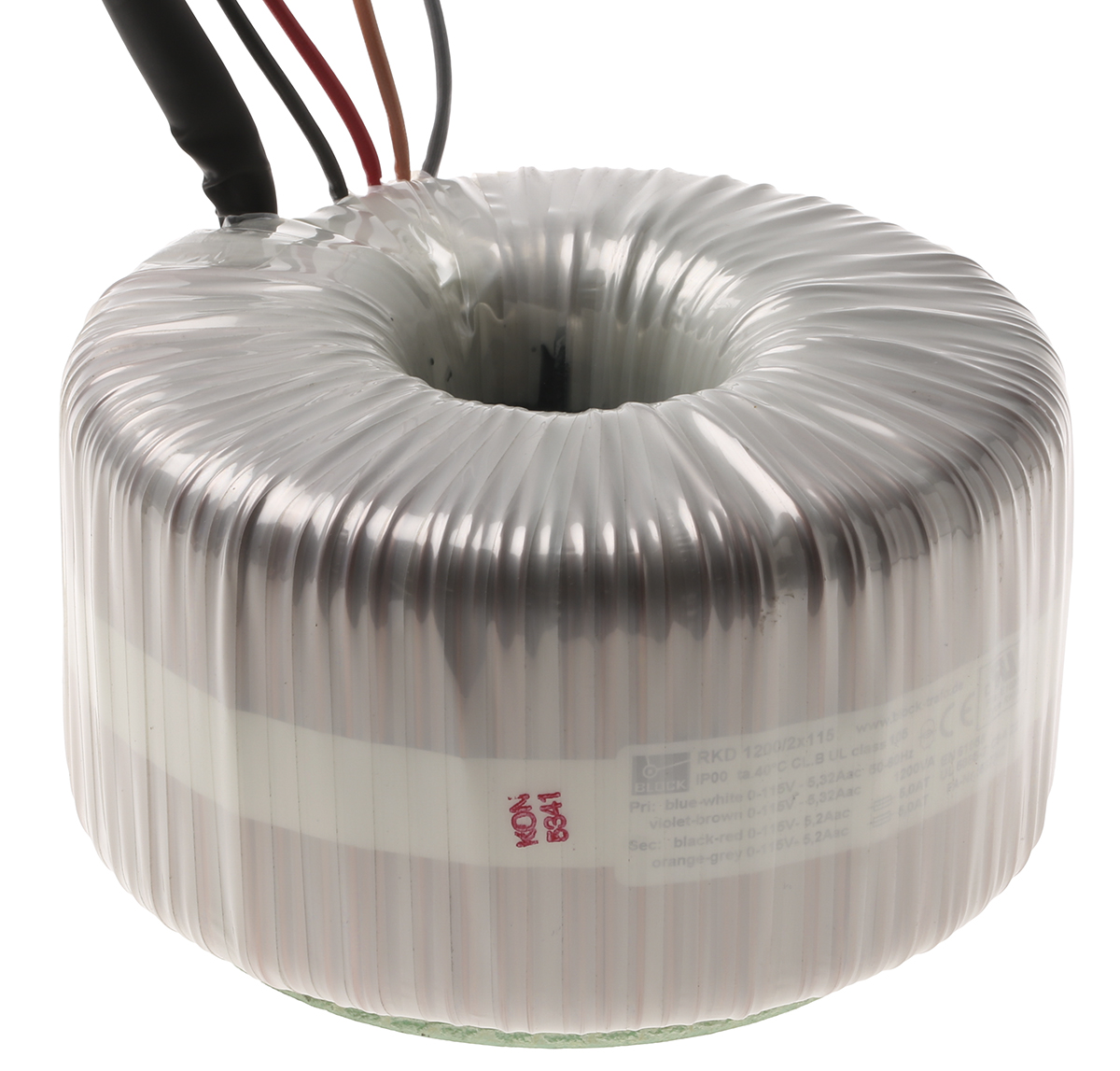 Block 115 V ac, 230 V ac, 2 x 115V ac Toroidal Transformer, 1200VA 2 Output