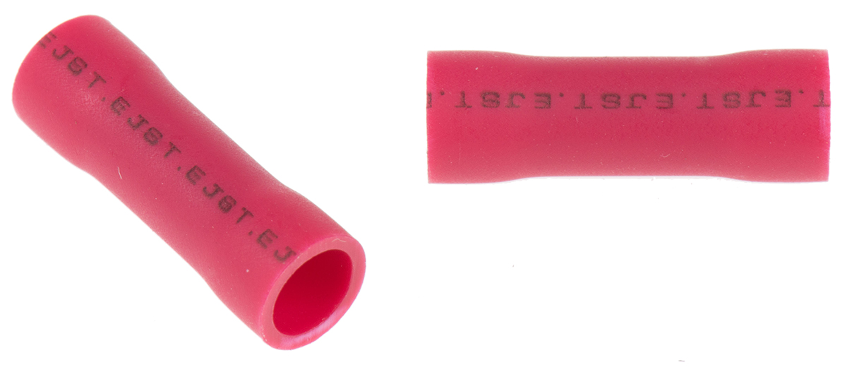 JST, FVP Parallel Splice Connector, Red, Insulated 22 → 16 AWG