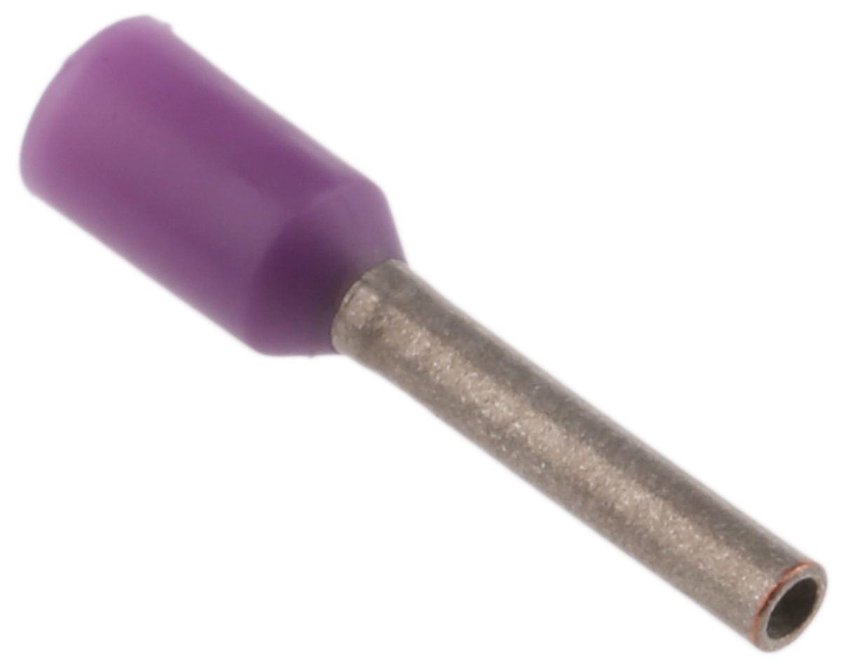 JST, FWE Insulated Crimp Bootlace Ferrule, 6mm Pin Length, 0.8mm Pin Diameter, 0.25mm² Wire Size, Purple