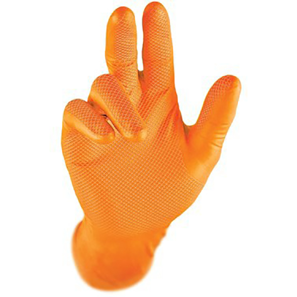 RS PRO Orange Powder-Free Nitrile Disposable Gloves, Size L, 50 per Pack