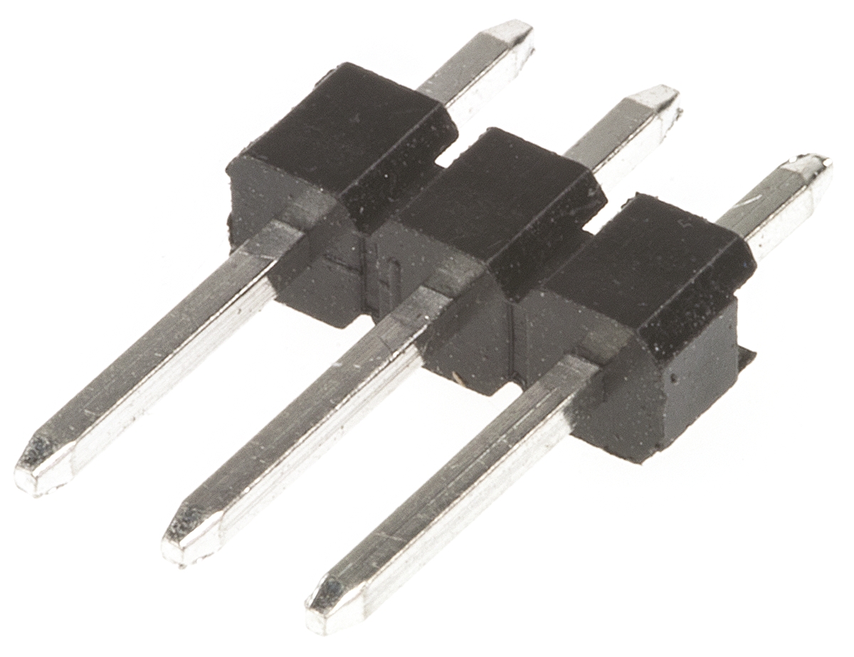 HARWIN M20 Series Straight Through Hole Pin Header, 3 Contact(s), 2.54mm Pitch, 1 Row(s), Unshrouded