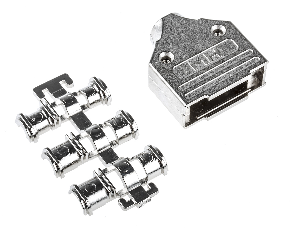 MH Connectors MHDM Series Zinc D Sub Backshell, 15 Way, Strain Relief