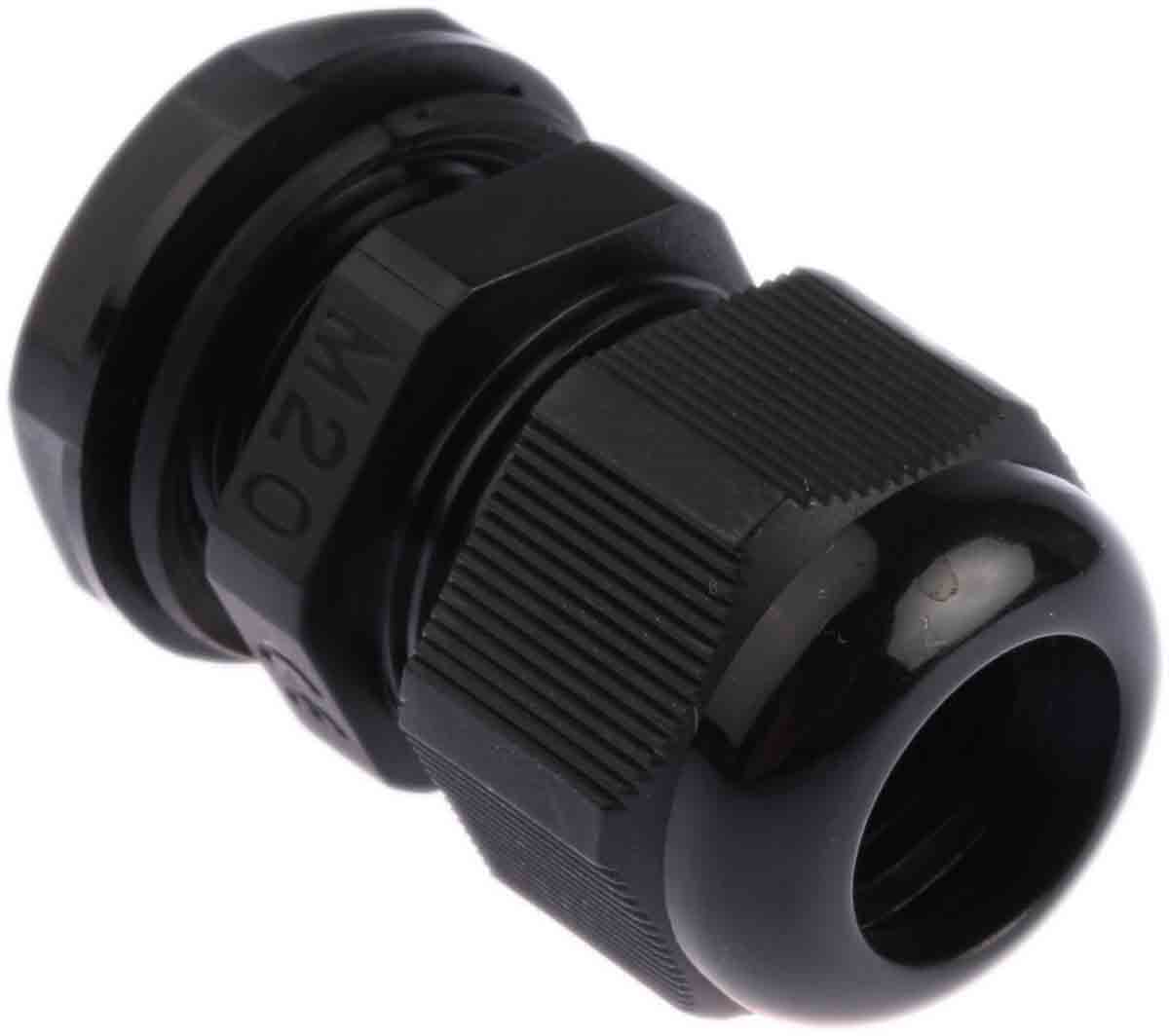 HellermannTyton NGM Series Black Nylon Cable Gland, M20 Thread, 10mm min., 14mm max., IP68