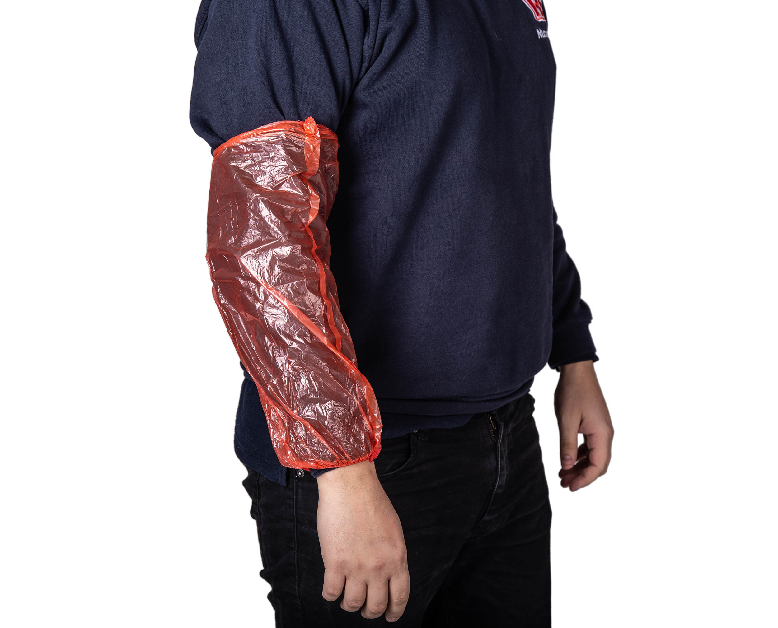 RS PRO Red Disposable Polythene Arm Protector for Liquid Splash Protection Use, 400mm Length