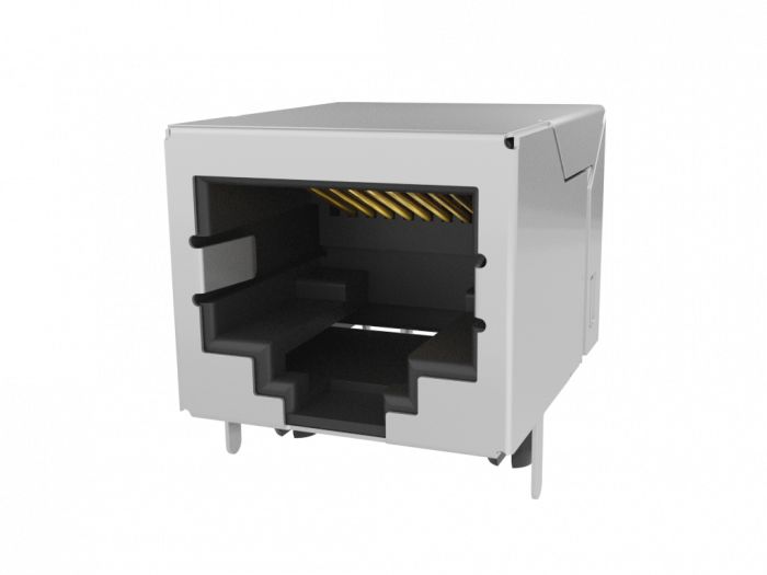 Amphenol Communications Solutions RJE09 Series Female Ethernet Connector, Through Hole, Cat3, Nickel Plated Copper