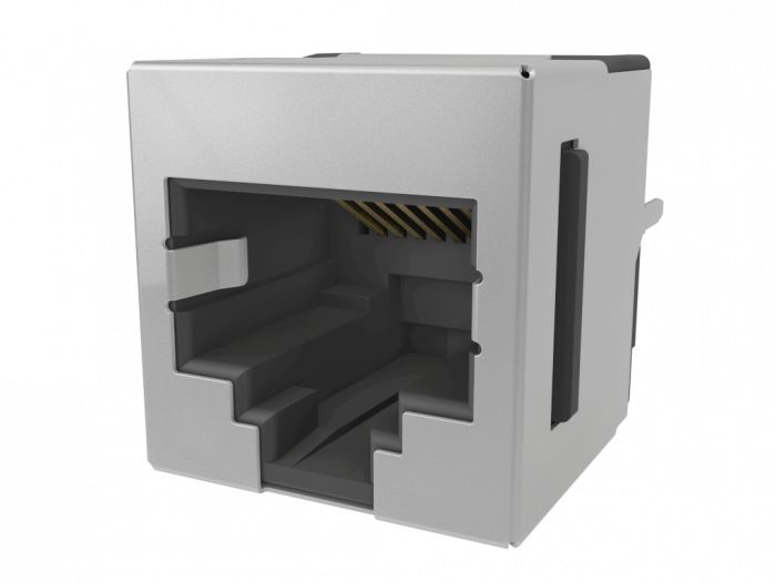 Amphenol Communications Solutions RJE74 Series Female Ethernet Connector, Through Hole, Cat3, Tin Shield 1x1 Port 1 -Way