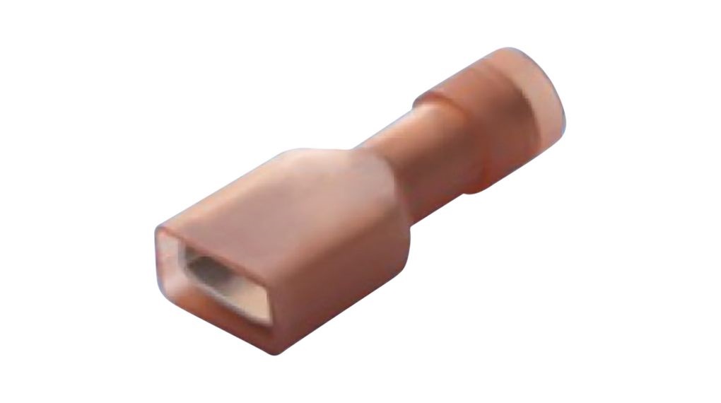 RND RND 465 Red Insulated Female Spade Connector, Blade receptacle, 2.8 x 0.8mm Tab Size
