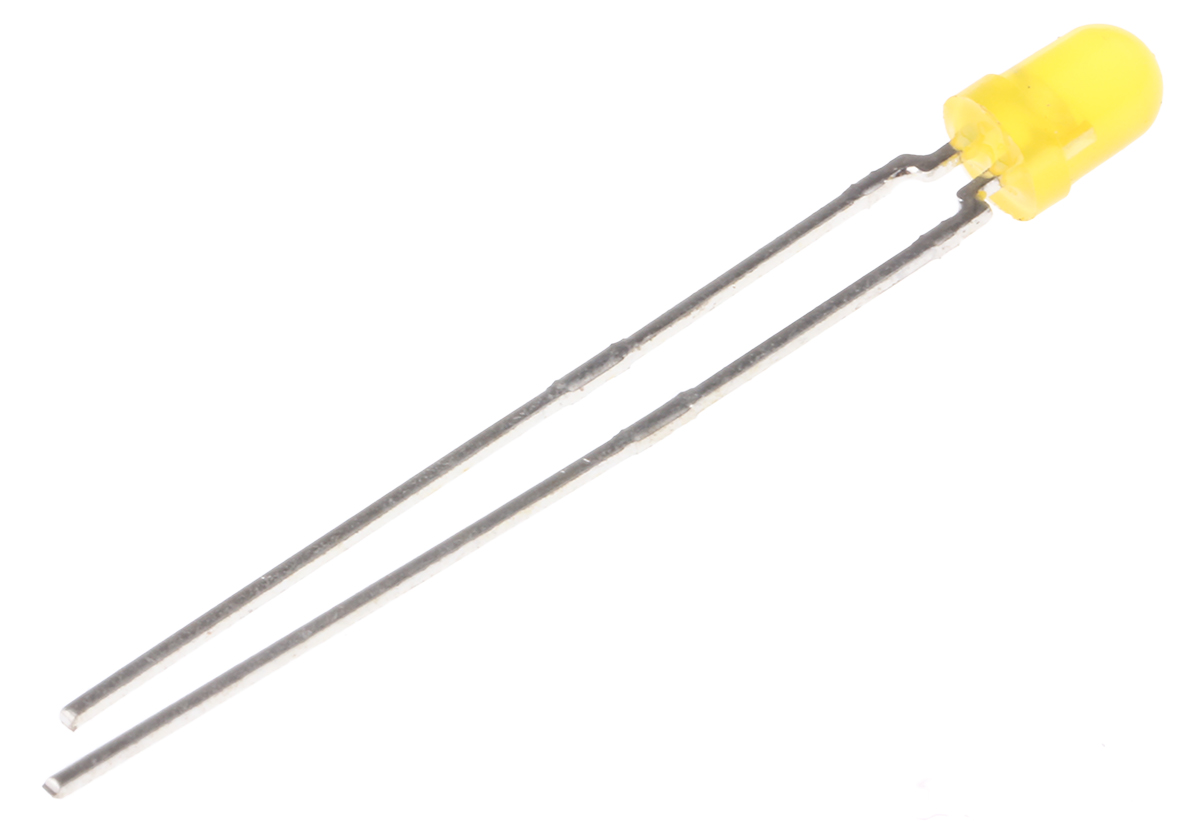 Vishay3 V Yellow LED 3mm Through Hole, TLHY4400